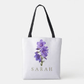 Larkspur Juli Custom Birth Blume Geschenk Tasche (Rückseite)