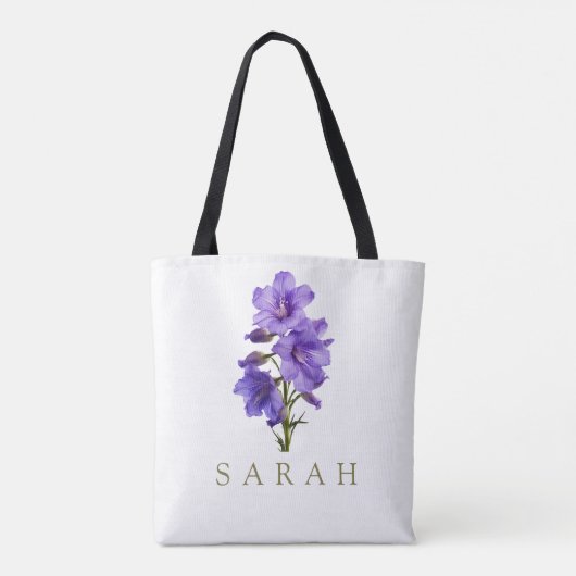 Larkspur Juli Custom Birth Blume Geschenk Tasche (Rückseite)