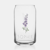 LARKSPUR Juli Geburtstag Blume Individuelle Name Dosenglas (Rückseite)