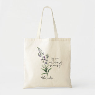 Larkspur July Birth Blume Individuelle Name Tragetasche