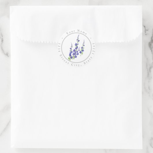 Larkspur Labels Runder Aufkleber (Tasche)
