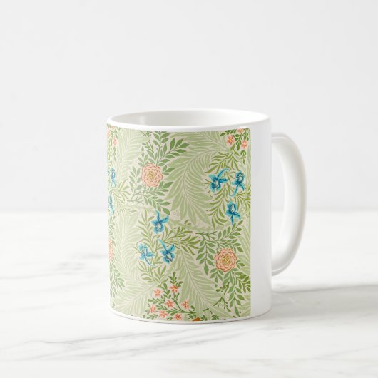 Larkspur Pattern (von William Morris) Kaffeetasse (VorderseiteRechts)