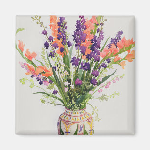 Larkspur und Gladioli in einem marokkanischen Vase Magnet