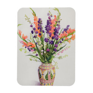 Larkspur und Gladioli in einem marokkanischen Vase Magnet