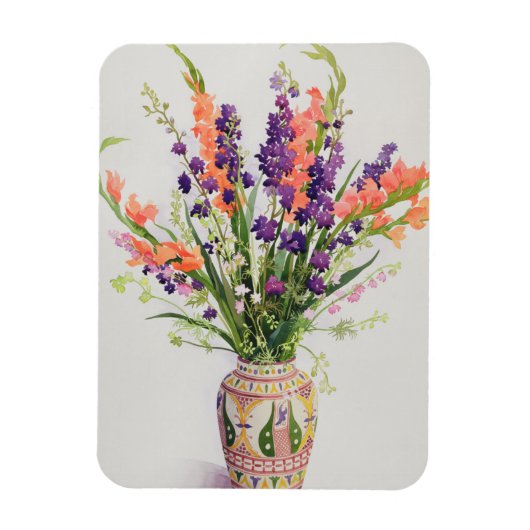 Larkspur und Gladioli in einer marokkanischen Vase Magnet (Vertikal)