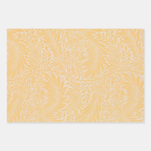 Larkspur William Morris gelbes Packpapier Geschenkpapier Set (Vorderseite)