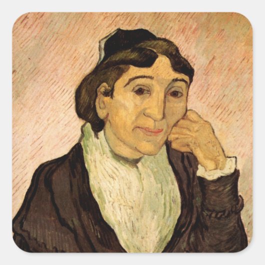 L'Arlesienne (Madame Ginoux) von Vincent van Gogh Quadratischer Aufkleber (Vorderseite)