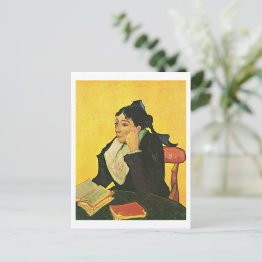 L'Arlésienne mit Büchern, Vincent Van Gogh Postkarte (Stehend Vorderseite)