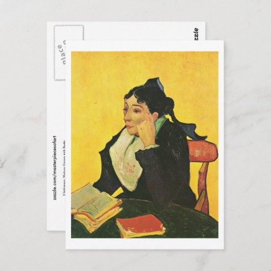 L'Arlésienne mit Büchern, Vincent Van Gogh Postkarte (Vorne/Hinten)