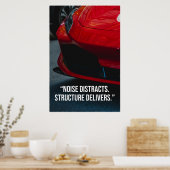 Lärm lenkt ab, Struktur liefert Auto-Zitat Poster (Küche)