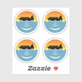 Lärmbelastung der Meere 4 Packung Aufkleber (Blatt)