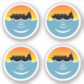 Lärmbelastung der Meere 4 Packung Aufkleber (Vorderseite)