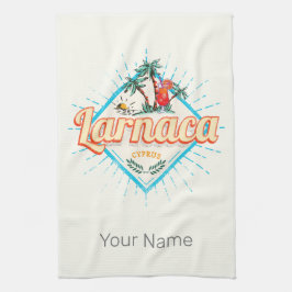 Larnaca Cyprus Retro Cocktail Vintag Sunset Geschirrtuch