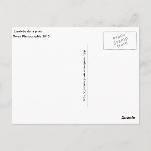 L'arrivée de la proie postkarte (Rückseite)