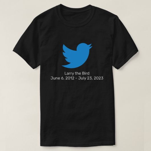 Larry, das Twitter der Vogel in Rente T-Shirt (Design vorne)