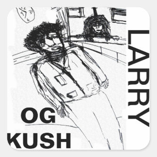 LARRY OG KUSH QUADRATISCHER AUFKLEBER