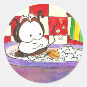 Larry the Ladybug Bug Bath Runder Aufkleber