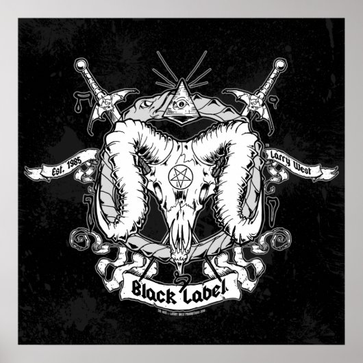 Larry Wests schwarzes Etikett Poster (Vorne)