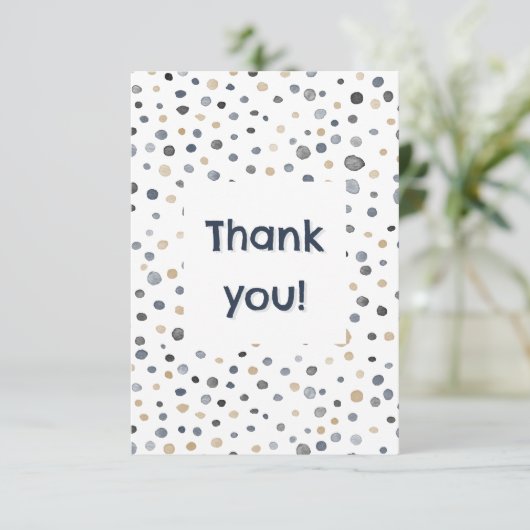 Lars Confetti Wasserfarben Punkte Danke Karte (Stehend Vorderseite)