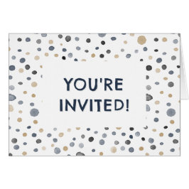Lars Confetti Watercolor Dots Birthday Einladung