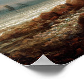 Lars Hertervig Küstenlandschaft Poster (Ecke)