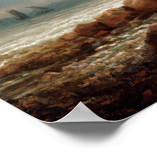 Lars Hertervig Küstenlandschaft Poster (Ecke)