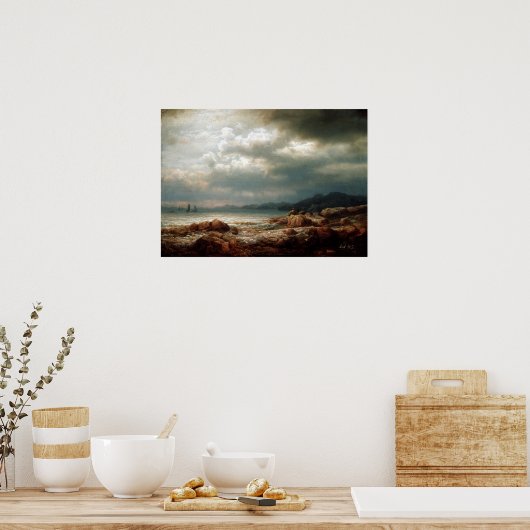 Lars Hertervig Küstenlandschaft Poster (Küche)
