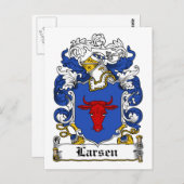 Larsen Familienwappen Postkarte (Vorne/Hinten)
