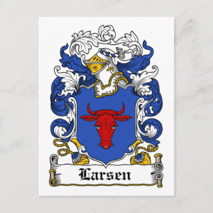 Larsen Familienwappen Postkarte