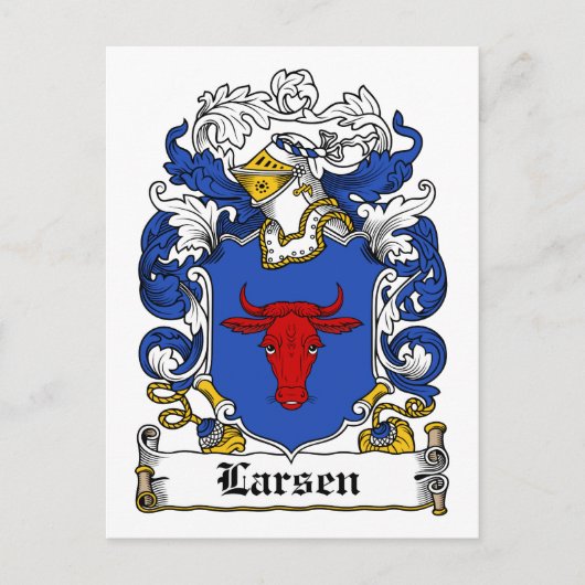 Larsen Familienwappen Postkarte (Vorderseite)