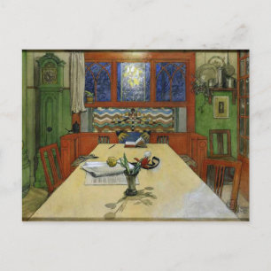 Larsson - Abend, Innenraum Postkarte