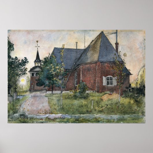 Larsson - Alte Sundborn Church (von einer Zuhause) Poster (Vorne)