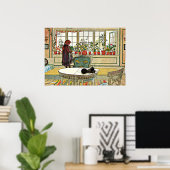 Larsson - Blume auf einem Windows Poster (Heimbüro)