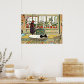 Larsson - Blume auf einem Windows Poster (Küche)