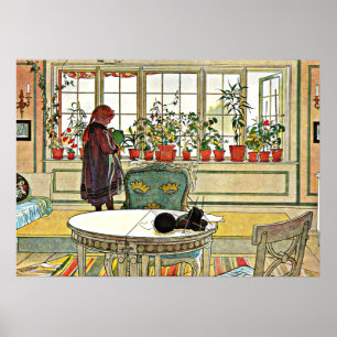 Larsson - Blume auf einem Windows Poster