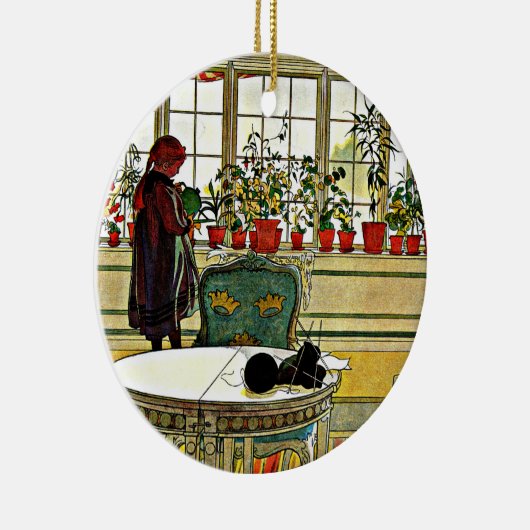 Larsson - Blume über den Windows Keramik Ornament (Rechts)