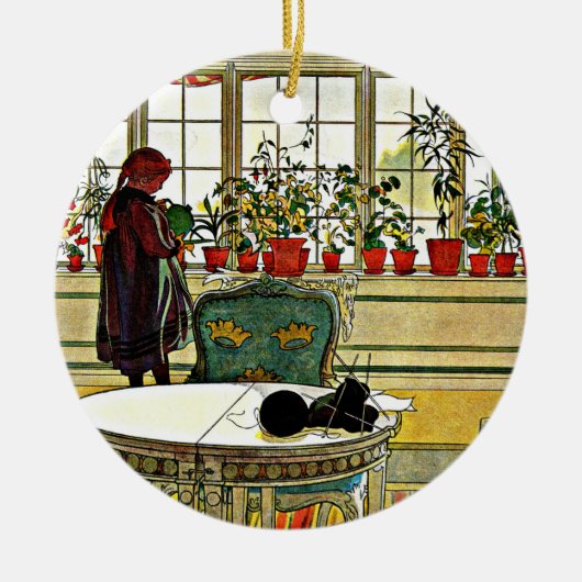 Larsson - Blume über den Windows Keramik Ornament (Vorne)