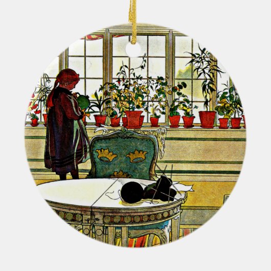 Larsson - Blume über den Windows Keramik Ornament (Hinten)