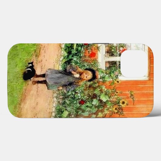 Larsson - Brita mit Katze und Sandwich, Case-Mate iPhone Hülle (Rückseite (Horizontal))