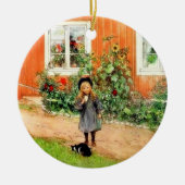 Larsson - Brita mit Katze und Sandwich Keramik Ornament (Vorne)