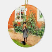 Larsson - Brita mit Katze und Sandwich Keramik Ornament (Links)