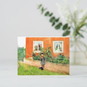 Larsson - Brita mit Katze und Sandwich Postkarte (Stehend Vorderseite)