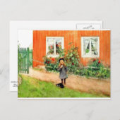 Larsson - Brita mit Katze und Sandwich Postkarte (Vorne/Hinten)