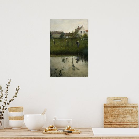 Larsson - Der alte Mann und der Kinderzimmer-Garte Poster (Küche)