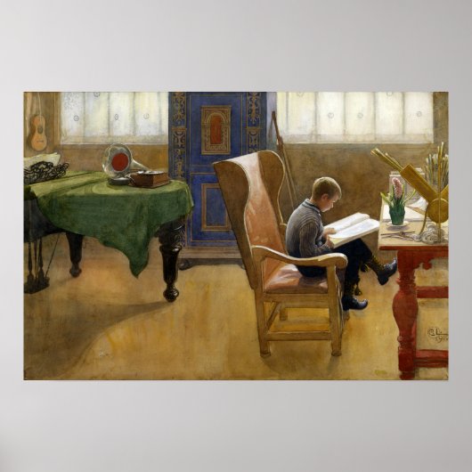 Larsson - Esbjorn an der Study Corner Poster (Vorne)
