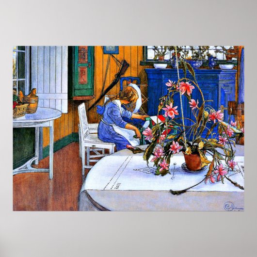 Larsson: Inneres mit Kaktus Poster (Vorne)