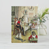 Larsson - Weihnachtsmorgen Karte (Stehend Vorderseite)