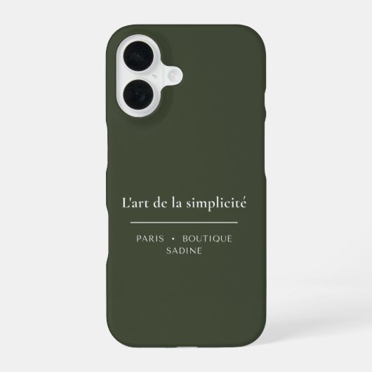 L'art de la Simplicité Olive Green iPhone-Hülle iPhone 16 Hülle (Rückseite)