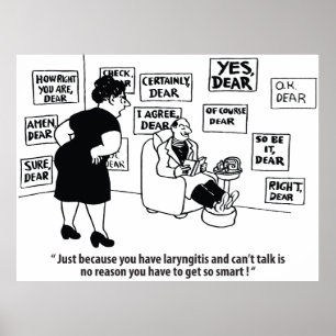 Laryngitis Rettete am Tag, Funny Vintag Poster