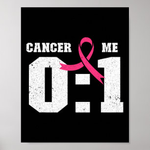 las 1 Krebs 0 Brustkrebs Bewusstsein rosa Schleimh Poster